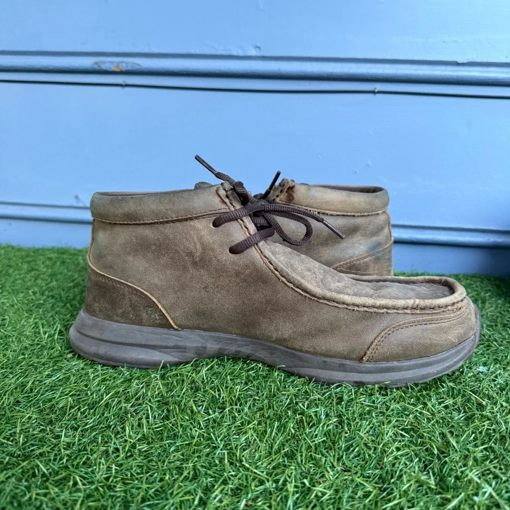 Ariat Spitfire Brown Leather Moccasin Toe Chukka Boots Mens 9.5D 10021723